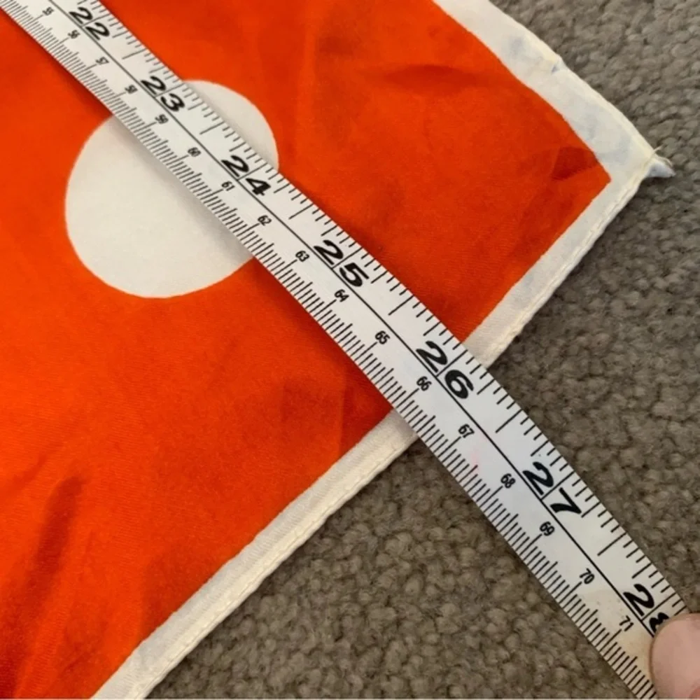 Vintage orange and white square scarf polka dot